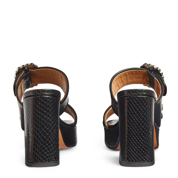 Maje Crystal Buckle Black Platform Heels size 37 - Picture 2 of 9